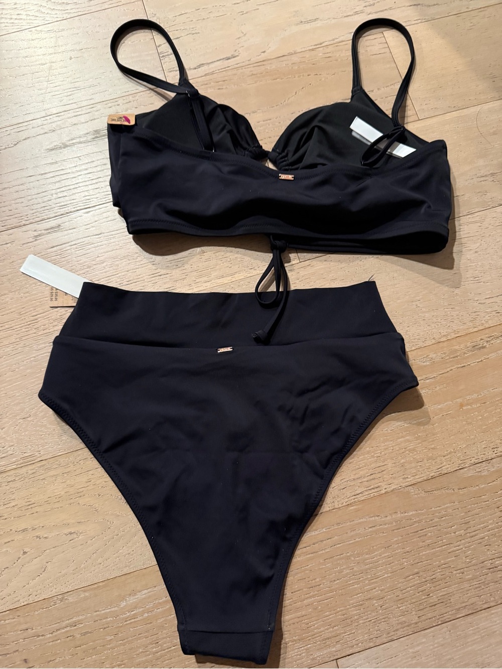 NWT VS Pink Bikini size large | black wrap bikini resort wear vacation - Picture 2 of 9